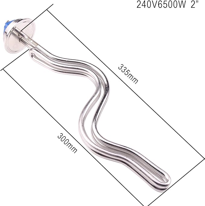 DERNORD 2 Inch (OD64) Tri-clamp Ripple Heating Element Electric Water Heater 6500W 240V