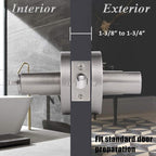 Probrico Satin Nickel Privacy Door Levers, Flat Interior Bath/Bed Door Handles, Reversible for Right & Left Handed Bedroom/Bathroom Doors, 2 Pack