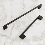 Alzassbg 10 Pack Oil Rubbed Bronze Cabinet Pulls, 5 Inch(128mm) Hole Centers Rectangle Cabinet Handles Kitchen Pulls for Drawers and Cabinets AL3051ORB