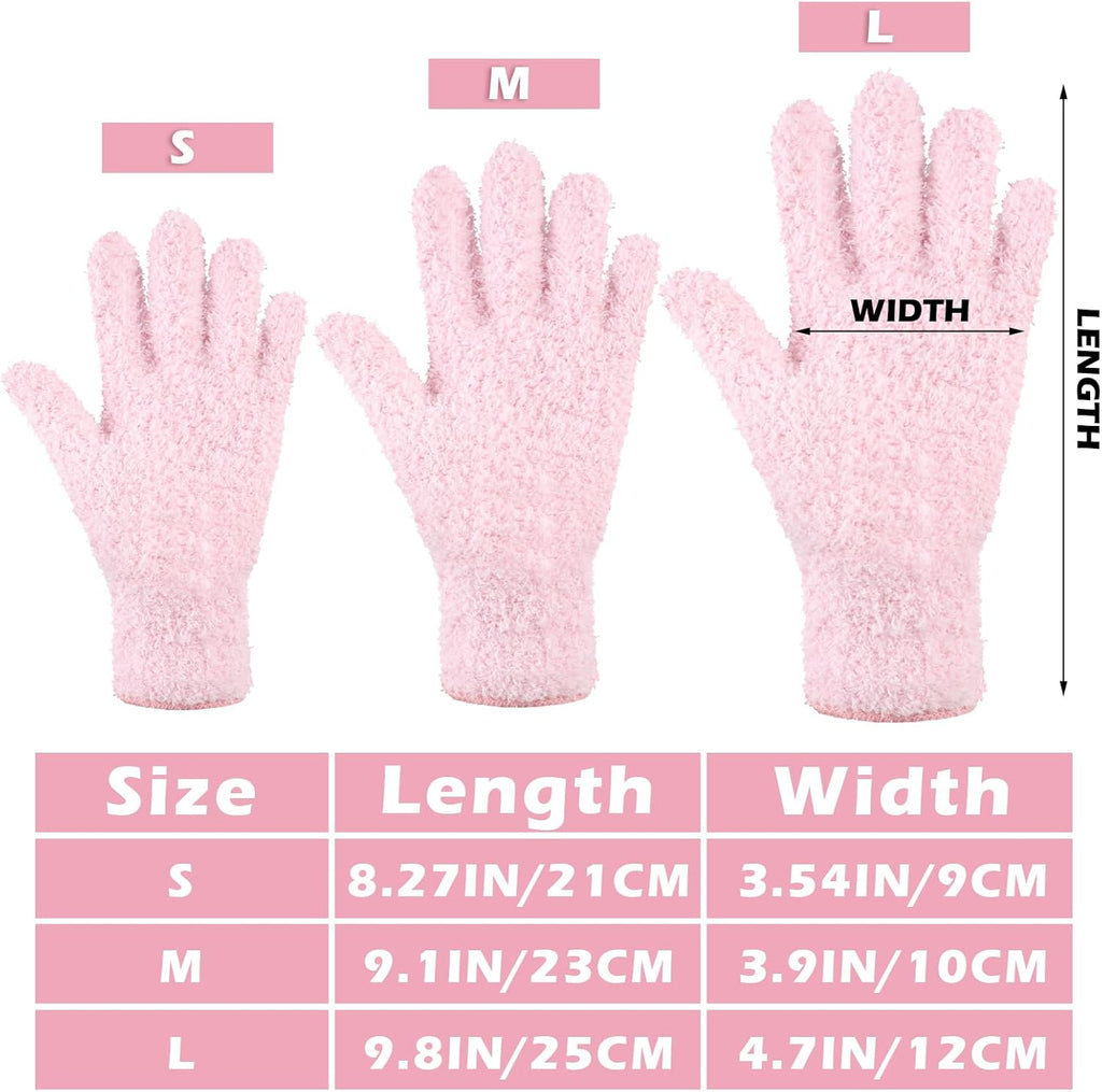 Patelai 3 Pairs Microfiber Plant Dusting Gloves Leaf Cleaning Gloves for Indoor Plants, Blinds, Furniture, House(Medium,Pink, Nude, White)