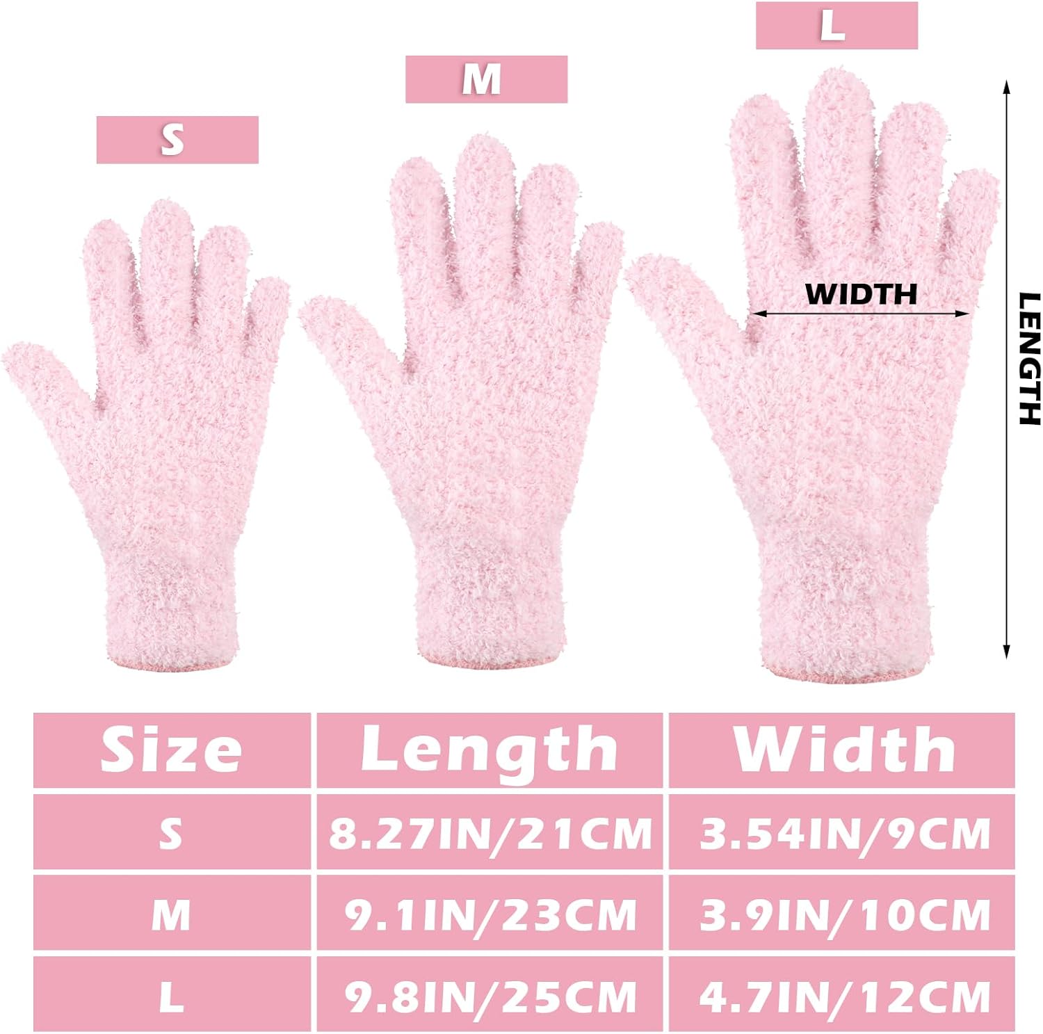 Patelai 3 Pairs Microfiber Plant Dusting Gloves Leaf Cleaning Gloves for Indoor Plants, Blinds, Furniture, House(Medium,Pink, Nude, White)