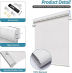 SmartWings Motorized Smart Blinds with Remote, Custom Automatic 100% Blackout Roller Shade Compatible with Alexa/Homekit/Google, Electric Smart Blinds for Indoor Windows, Safari White