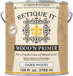 Retique It Wood'n Primer - Paint it then stain it - Stainable Wood Fiber Paint (Dark Wood, X-Large)
