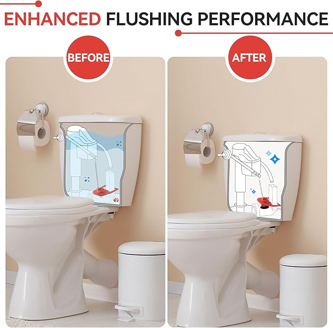 Saillong 4PCs Toilet Flapper Replacement Compatible with Kohler Parts 84995 and 1000490, 2 Inch Rubber Toilet Flapper Replacement with Stainless Chain, Water Conserving