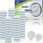 50 Counts Disposable Toilet Bowl Wand Refills, 5X Cleaning Power Toilet Cleaner Refill Pads, Deep Cleaning, No Falling Apart, Fresh Fragrance, Compatible with Most Toilet Brushes