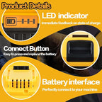 2-Pack 6.0Ah High Capacity Replacement for Dewalt 20V Max Tools, Compatible with Dewalt 20 Volt Lithium Battery DCB200 DCB201 DCB203 DCB204 DCB206 DCB207 DCB180 DCB181 Cordless Power Tools