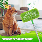 Set of 4 Reusable Microfiber Mop Pads Compatible with Swiffer Sweeper, Dry Sweeping Cloths, Washable Wet Mopping Cloth Refills for Floor Cleaning (Mop is Not Included) (4 Pack, Green)