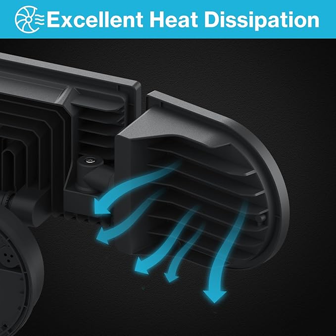 Olafus 130W Flood Lights Outdoor, 13000LM Super Bright LED Flood Light, IP65 Waterprooof Outdoor Flood Light Fixture, 3 Adjustable Heads, 6500K Exterior Security Lights for Yard, Garage, Black