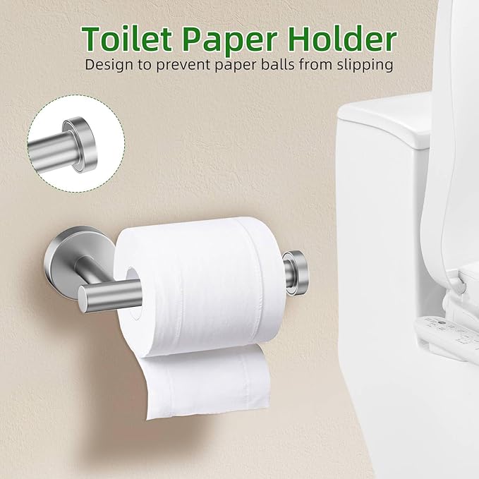 10-Piece Brushed Nickel Towel Bar Set,Bathroom Hardware Accessories Set,23.6 Inch Towel Bar-Towel Racks Set,Stainless Steel Wall Mounted Brushed Towel Holder Set