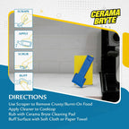 Cerama Bryte Cook Top Cleaner 18 oz 2-Pack & 3 Scraper Pad Pack