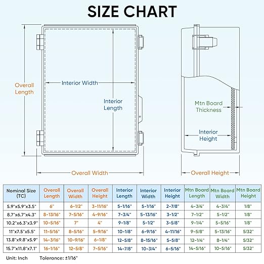 TICONN Waterproof Electrical Junction Box IP67 ABS Plastic Enclosure with Hinged Cover with Mounting Plate, Wall Brackets, Cable Glands (Off-White, 10.2"x6.3"x3.9")