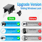 ZRFCXE Window Locks,8 Pack Sliding Window Locks with Key for Vertical & Horizontal Sliding Windows Doors,Easv to Install,Adjustable Security Window Lock for Patio Bedroom Home and Office (Black)