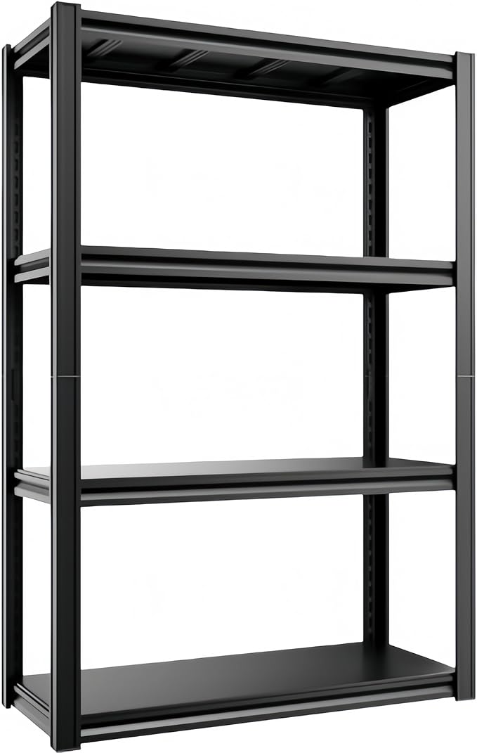 4-Tier 31.5" W x 15.8" D x 63" H Garage Shelving 2000LBS Storage Shelves Heavy Duty Metal Shelf Unit Adjustable Basement Industrial Storage Racks