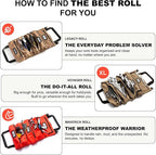 Official Voyager Tool Roll Bag - Easy to Carry 5-Pocket Roll Up Tool Bag - Durable 20oz Canvas, Rust-Proof YKK Zippers & Secure Buckle - A Gift for Dads, Mechanics, Electricians & Hobbyists| ArmyGreen