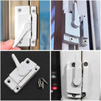 2PCS Cam Type Sash Lock Metal Crescent Lock White Sliding Window Lock with Screws Suitable for Vertical and Horizontal Sliding Window