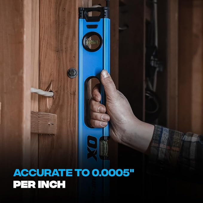 OX Tools Trade Series 4ft Non Magnetic Box Beam Levels - 48 inch Level Aluminum Body Level Hand Tools - Magnified Vials, Shock Absorbing End Cap, Soft Grip Handle Leveler Tool OX-T024212