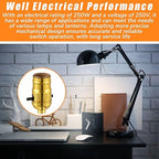 4 Pack UL Listed Lamp Socket with Push On/Off, E26 Threaded Base, Medium Screw Push Socket, Lamp Parts for Floor and Table Lamps, DIY Project, Gold