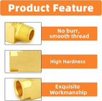 GASHER 1Pc Brass Tee Fitting, 3/8" FNPT x 3/8" FNPTx 3/8" MNPT Pipe Fittings, Male Run Tee