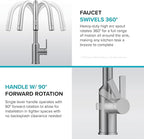 KRAUS Oletto Touchless Sensor Pull-Down Single Handle Kitchen Faucet in Spot-Free Antique Champagne Bronze, KSF-2830SFACB