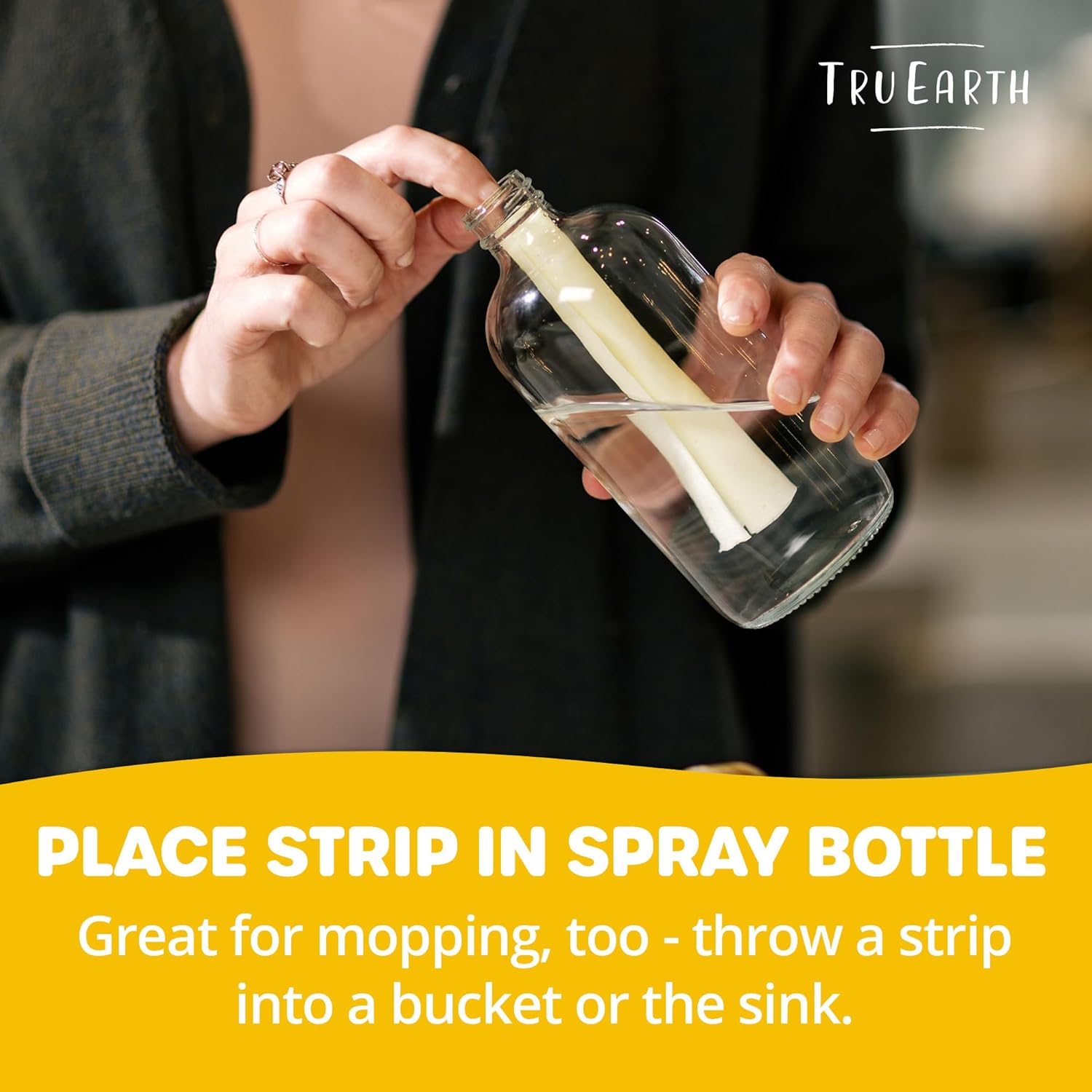 Tru Earth Multi-Surface Cleaner Eco-Strips | All Purpose Cleaner Concentrate for Multi-Use, Fresh Lemon Scent, 16 Strips