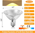 Par30 Short Neck Halogen Flood Bulbs 75W 120V, Par30 Halogen Indoor Floodlight Bulbs Outdoor E26 Dimmable 2700K Bulb 2 Pack for 5-6in Recessed/Ceiling Can/Accent/Tracking Lights