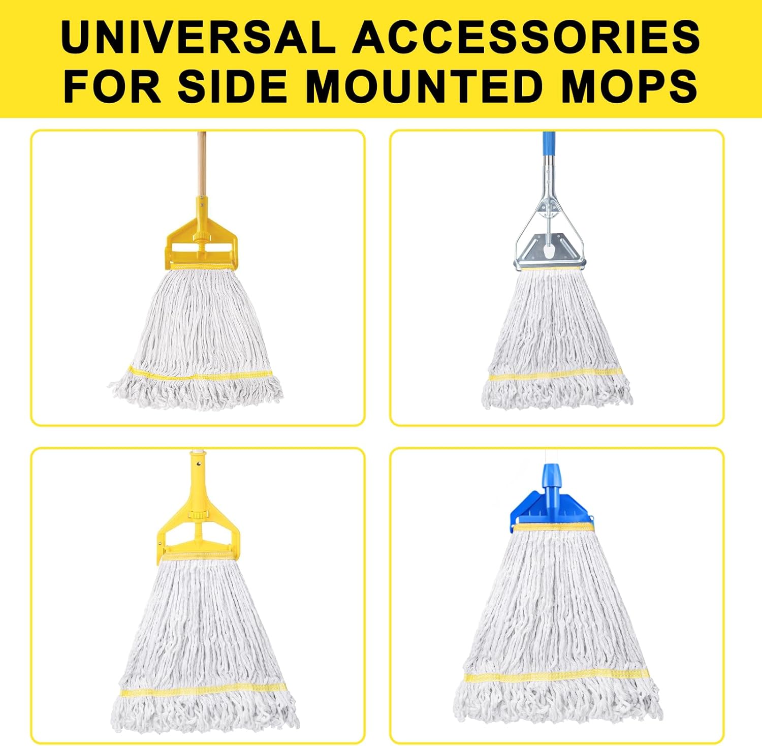 KeFanta 3 Pack Heavy Duty Commercial Mop Head Replacement,Looped End String Cotton Mop Heads,Industrial Wet Mops Refill for Floor Cleaning