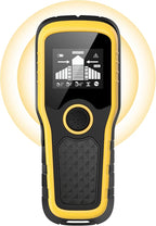 Stud Finder Wall Scanner, Advanced 5-in-1 Detector for Wood, Metal, Joists, Pipes, and AC Wires, New version Intelligent Chip, High-Definition LCD Display Screen & Audible Alarm (Light-Yellow)