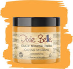 Dixie Belle Paint Company Chalk Finish Furniture Paint - Colonel Mustard (16oz) - Matte Retro Yellow Chic Chalk Mineral DIY Furniture Paint