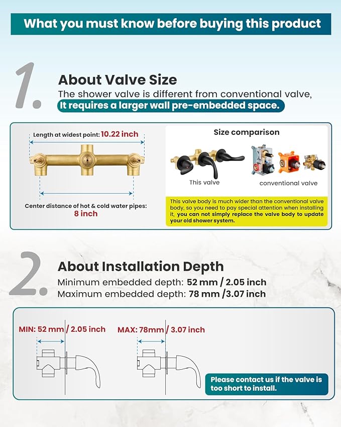 gotonovo 3 Handle Tub Shower Faucet Set, Bathtub Shower Fixture,Bathroom Tub and Shower Faucet Combo Shower System Complete Tub and Shower Trim Kit with 6 Settings Showerhead Matte Black