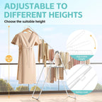 APEXCHASER Clothes Drying Rack, Oversized Drying Rack Clothing with Height-Adjustable, Foldable Gullwings Metal Laundry Rack, Indoor Outdoor Use, No Assembly, White