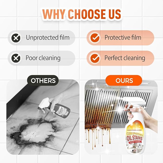 Heavy Duty 2025 New Kitchen Cleaner, Multipurpose Oil Stain Remover, Strong Grill Cleaner for Restaurant, Cleaning Spray for Home Chefs