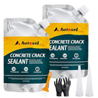 Concrete Crack Filler, Cement Crack Filler, Self Leveling Concrete Crack Repair Sealant–Quick-Drying, Waterproof, Durable Filler for Driveway, Sidewalk & Expansion Joint Repair-2 PCS