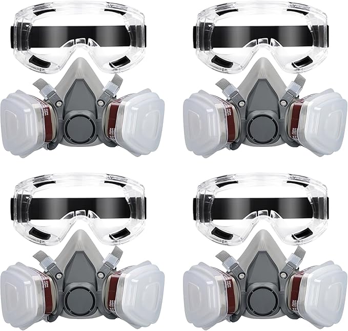 6200 Half Face Respirator Mask with Filters, Gas Mask Ideal for Painting, Woodworking, Sanding, Spraying
