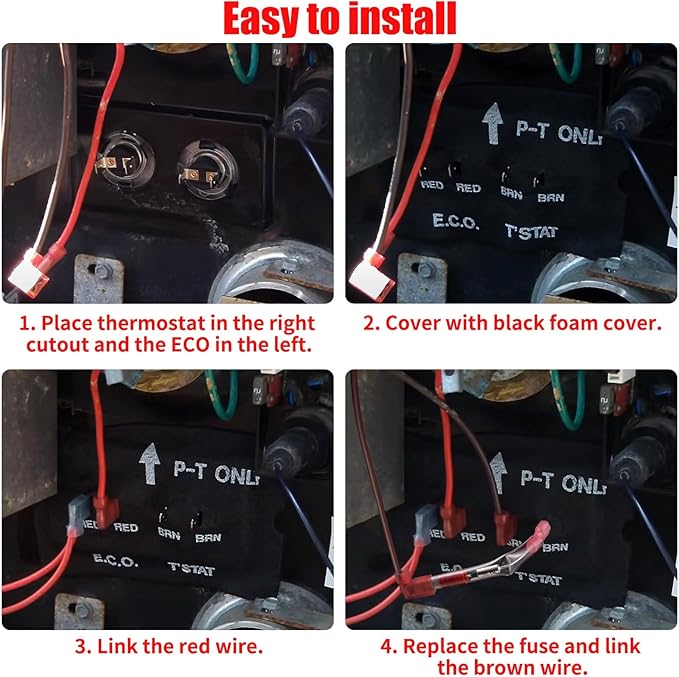 RV Water Heater Thermal Cutoff Kit - Replacement Parts Thermal Fuse - Compatible with Atwood 91447 93866 Models # GCH6-4E GCH6-6E G6A-7E G6A-8E GC6AA-9E GCH10A-2E G610-3E GH610-3E XT Series (4 Pcs)