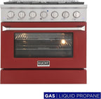 Kucht KNG361/LP-R Gas Range, Red