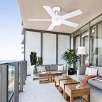 42 inch White Ceiling Fans with Lights and Remote, LED Dimmable 3 CCT Temperatures 6-Speed, Noiseless Modern Ceiling Fan for Bedroom, Living Room, Dining Room, ETL Listed