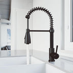 VIGO Brant 19'' H Single Handle Pull-Down Sprayer Kitchen Faucet in Matte Black-VG02003MB