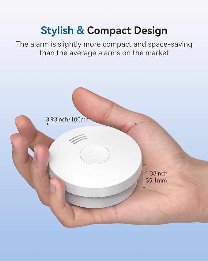 SITERWELL Smoke Detector, Smoke Detector 10 Year Battery with Photoelectric Sensor, Fire Alarm with Low Battery and Fault Warning for House and Bedroom, UL217-9th Listed, GS525A, 5 Packs