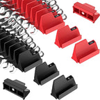 42PCS Magnetic Modular Wrench Organizers for Tool Drawers - Black & Red - Wrench Rack with Metric & SAE Labels, Customizable Magnet Tool Storage Holder for Tool Box Organization