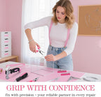 Tool Set, Mini Tool Kit, 49-Piece Household Pink Small Basic Home, Tool Set with Plastic Toolbox Tool Kit for Dorm, Great for Women,College Students, Household Use & More