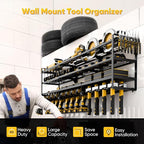 49" W Large Power Tool Organizer Wall Mount Loads 600 lbs, Heavy Duty 4-Tier 12 Drills Holder, Cordless Tool Storage Battery Shelf, Utility Racks for Garage Workshop Shed, Gifts for Men Husband