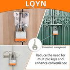 Padlocks with Same Key, LQYN 60 Pcs Laminated Keyed Padlock (1-9/16", 40mm), Keyed Alike Locks, Normal Shackle, for Storage Locker, Hasp Latch, Toolbox, Sheds