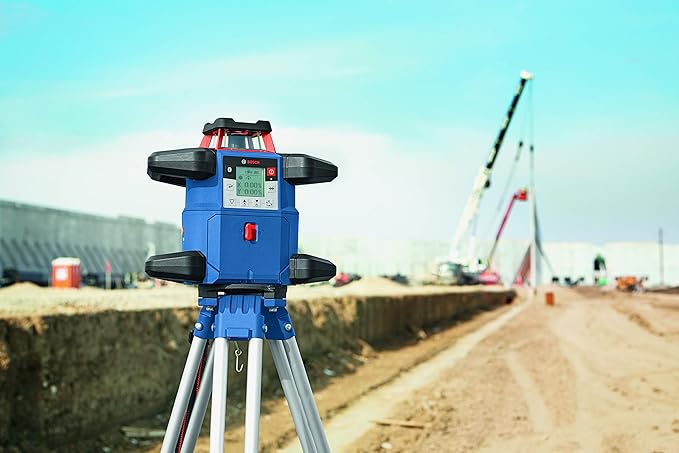 BOSCH GRL4000-80CHVK-S REVOLVE 18V Connected Self-Leveling Horizontal/Vertical Rotary Laser Kit, Includes Tripod, Grade Rod, Receiver, Battery Adapter, 4 D Batteries, Carrying Case, & Accessories
