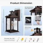VIANIS Motion Sensor Outdoor Light Fixture, 2 Pack Oil-Rubbed Bronze, Adjustable Sensitivity Outdoor Wall Lights, Anti-Rust Aluminum Waterproof Outdoor Lanterns for Porch, Front Door, Entrance