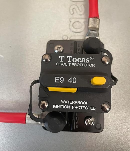 E9 40 Amp Circuit Breaker with Manual Reset | 12V - 72V DC IP67 Waterproof Protection | UL Certified Switchable 40A