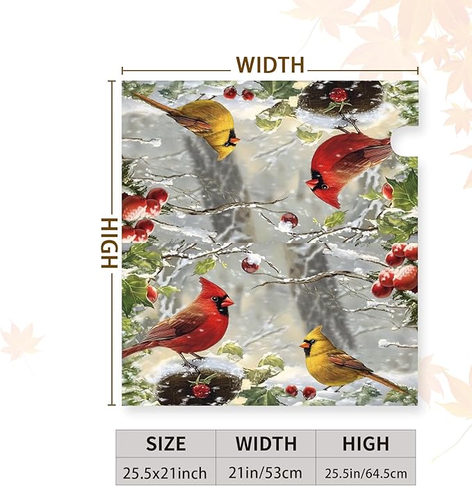 Winter Cardinal Bird Oversized Magnetic Mailbox Covers Christmas Branches Snow Mailbox Wraps Large Size 25.5 X 21 Post Letter Box Covers Home Garden Outdoor Decorations