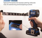 Kreg 20V Ionic Drive 1/4" Compact Impact Driver, 20V Blue Ion Charger & Blue Ion 2Ah Battery Pack - Compact, Cordless Driver with 2,200 in-lbs of Torque - 20V Variable Speed - LED Light - KPTBDV025A