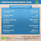 Upgrade SD Connector Screws, #9 x 1-1/2" Heavy-Duty Joist Hanger Screws, 500-Hour Salt Spray Rust Prevention Grade, 1/4" Hex Head with 0.370"-Dia, Replace 10D Nails and Simpson SD9112R500, 500-QTY
