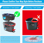 2 Pack Spin Mop Replacement Head, Only Fit for RinseClean 2-Tank System, Microfiber Spin Mop Refill Head Replacement Easy Wring Mop,Spinning Mop Replace Head for Floor Cleaning