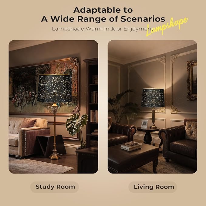 Large lampshade, drum lamp shades,desk lamp shade, and floor lamp shade are 12 "Top x 14" Bottom x 10 "Hight, used for bedrooms, living rooms, and college dorm room